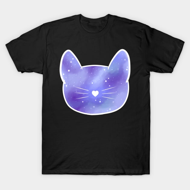 Kitty Blue Galaxy T-Shirt by Saramation